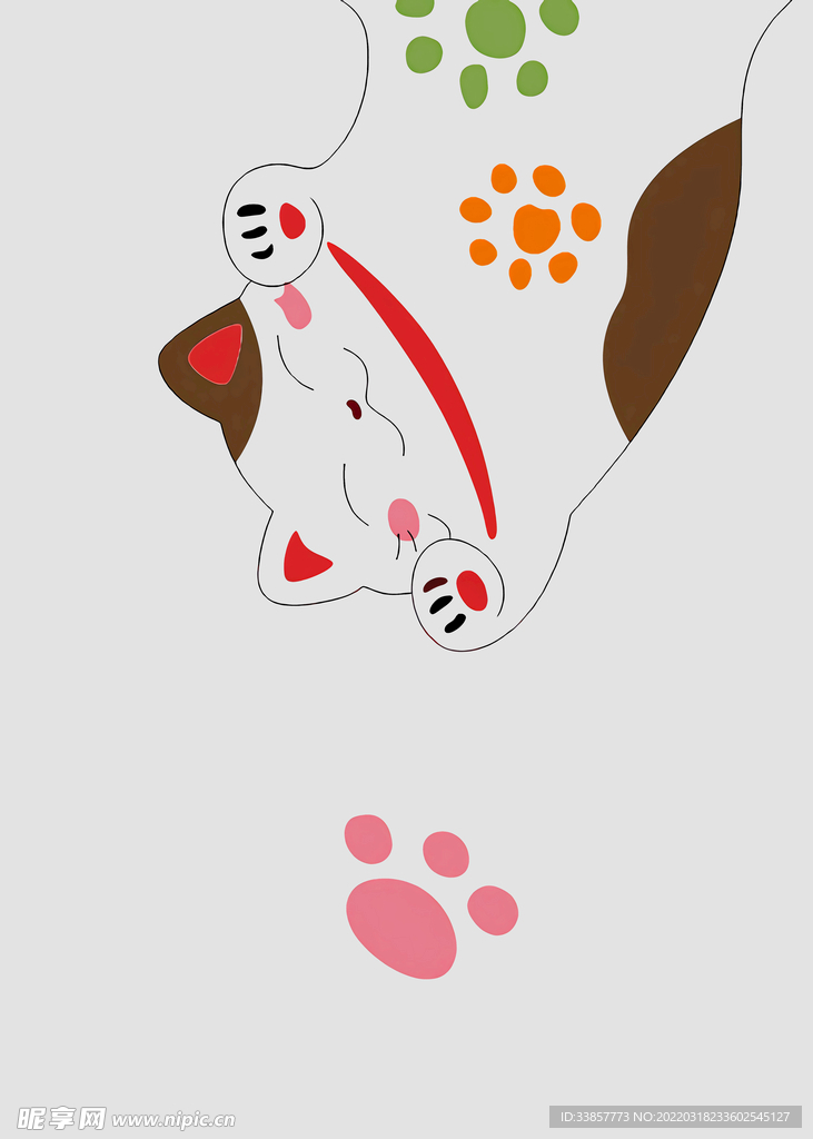 国潮插画卡通招财猫