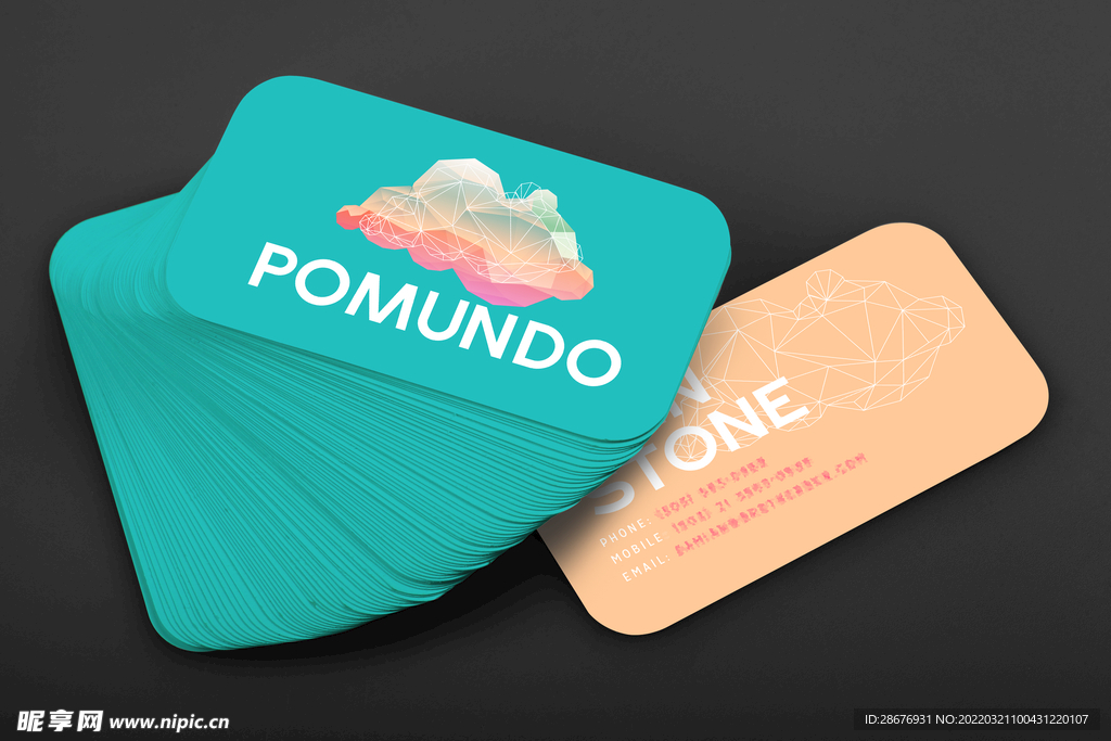 名片卡片样机正反面展示效果图