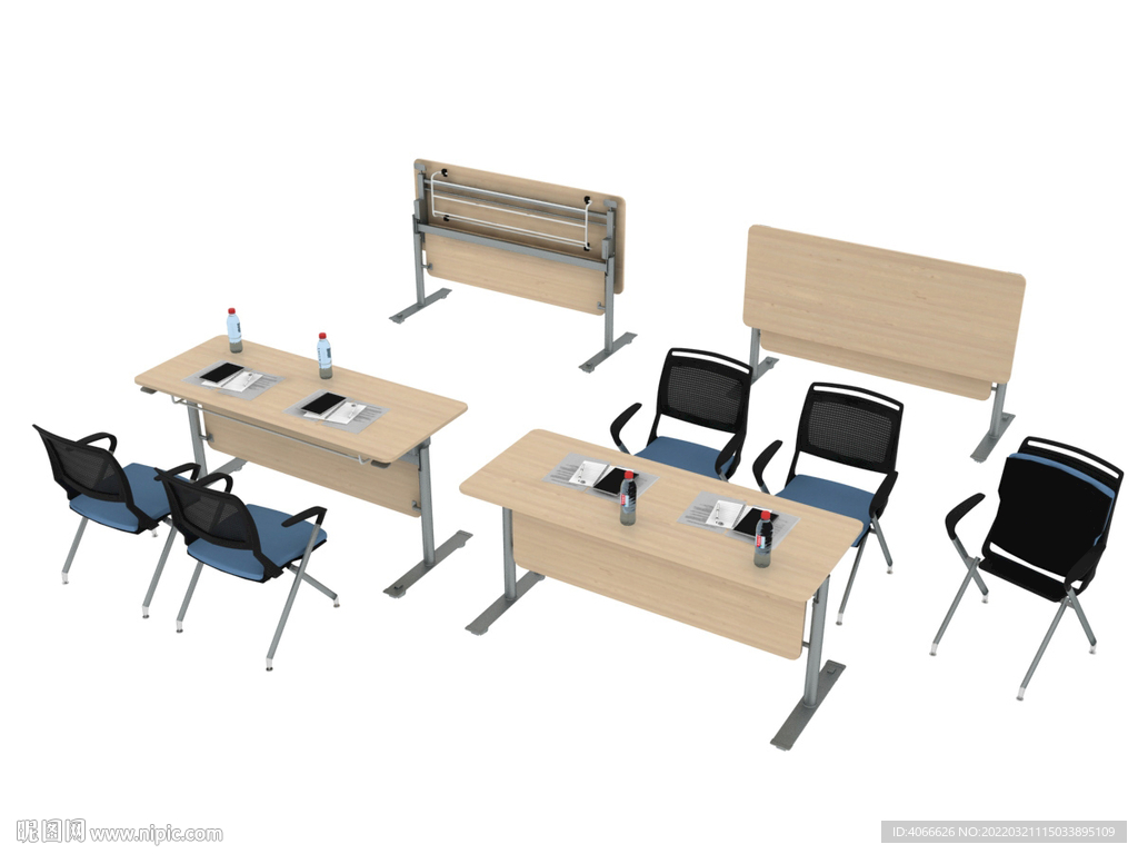 折叠条桌3d模型