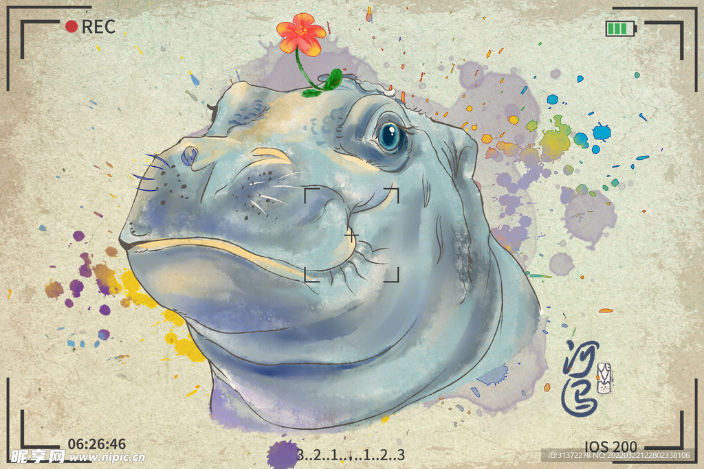  手绘卡通动物图片