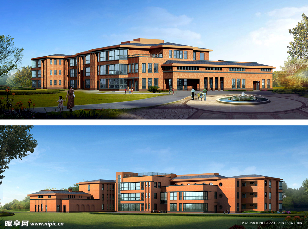 学校效果图 教学楼