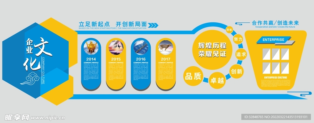 大气简约企业文化墙设计