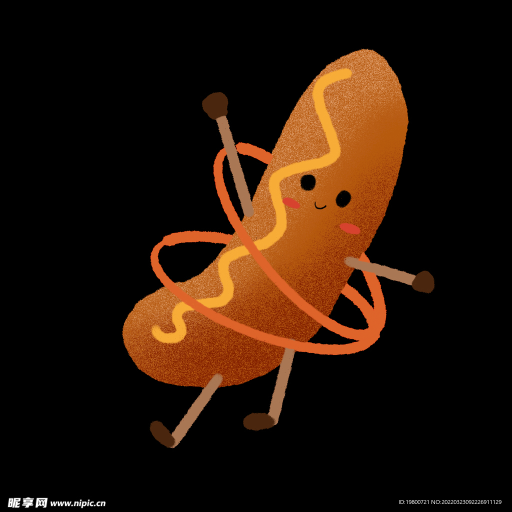 插画小元素卡通热狗