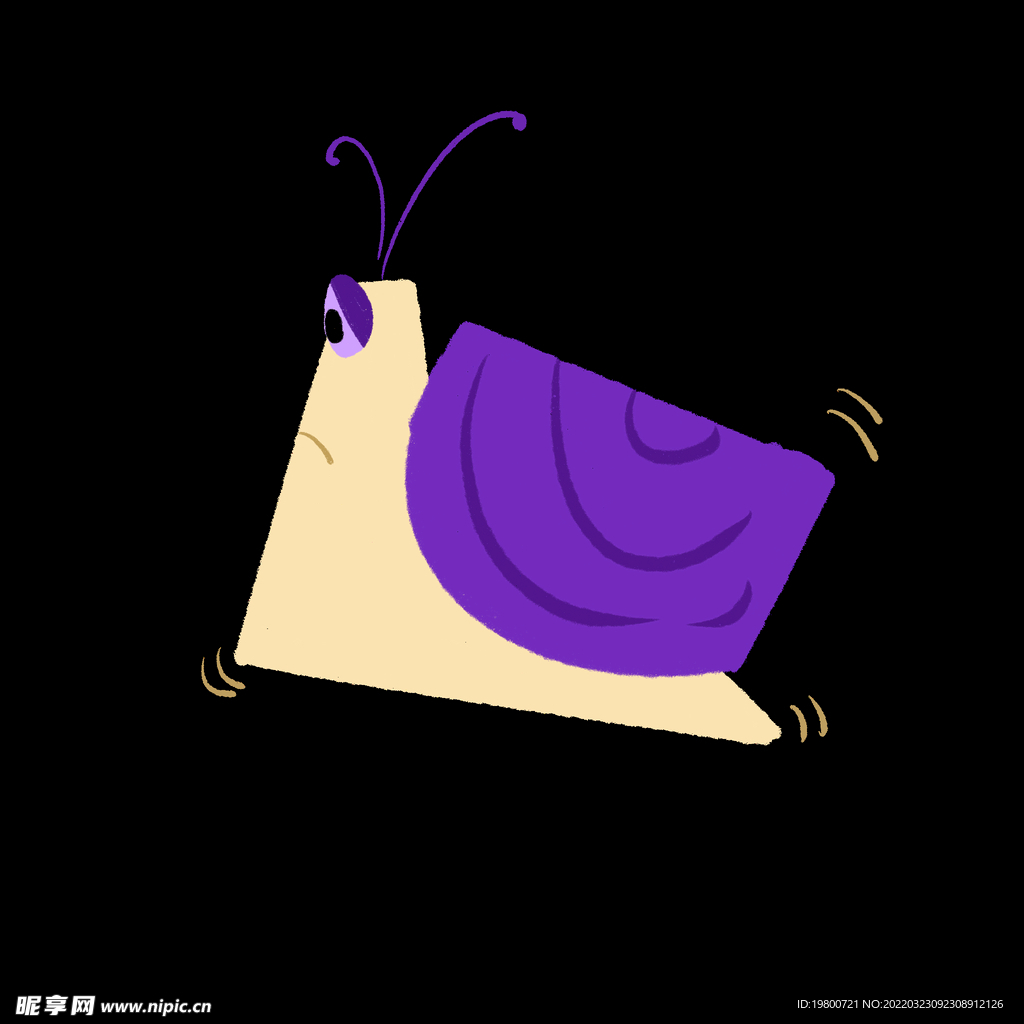插画小元素卡通蜗牛