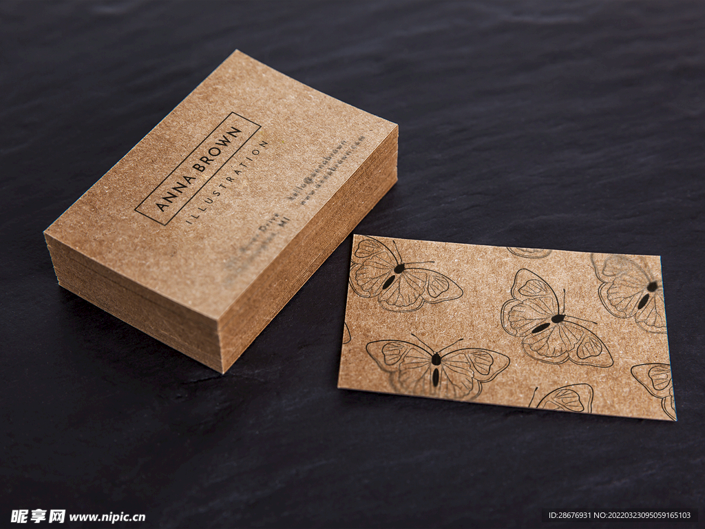 名片卡片样机正反面展示效果图