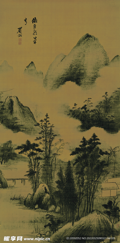 水墨画  
