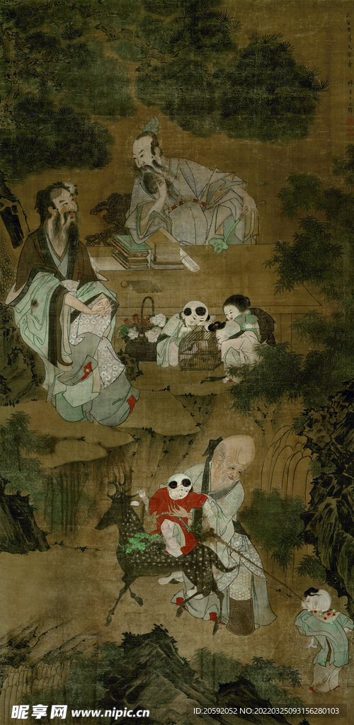  祝寿图轴