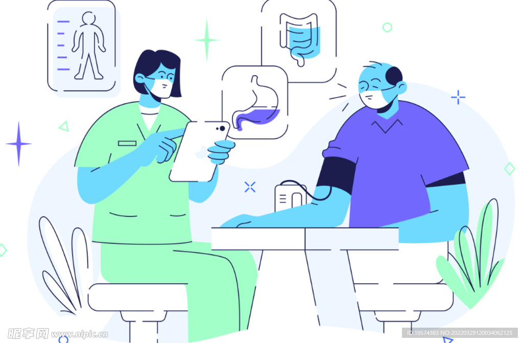 病人扫描看病看医生