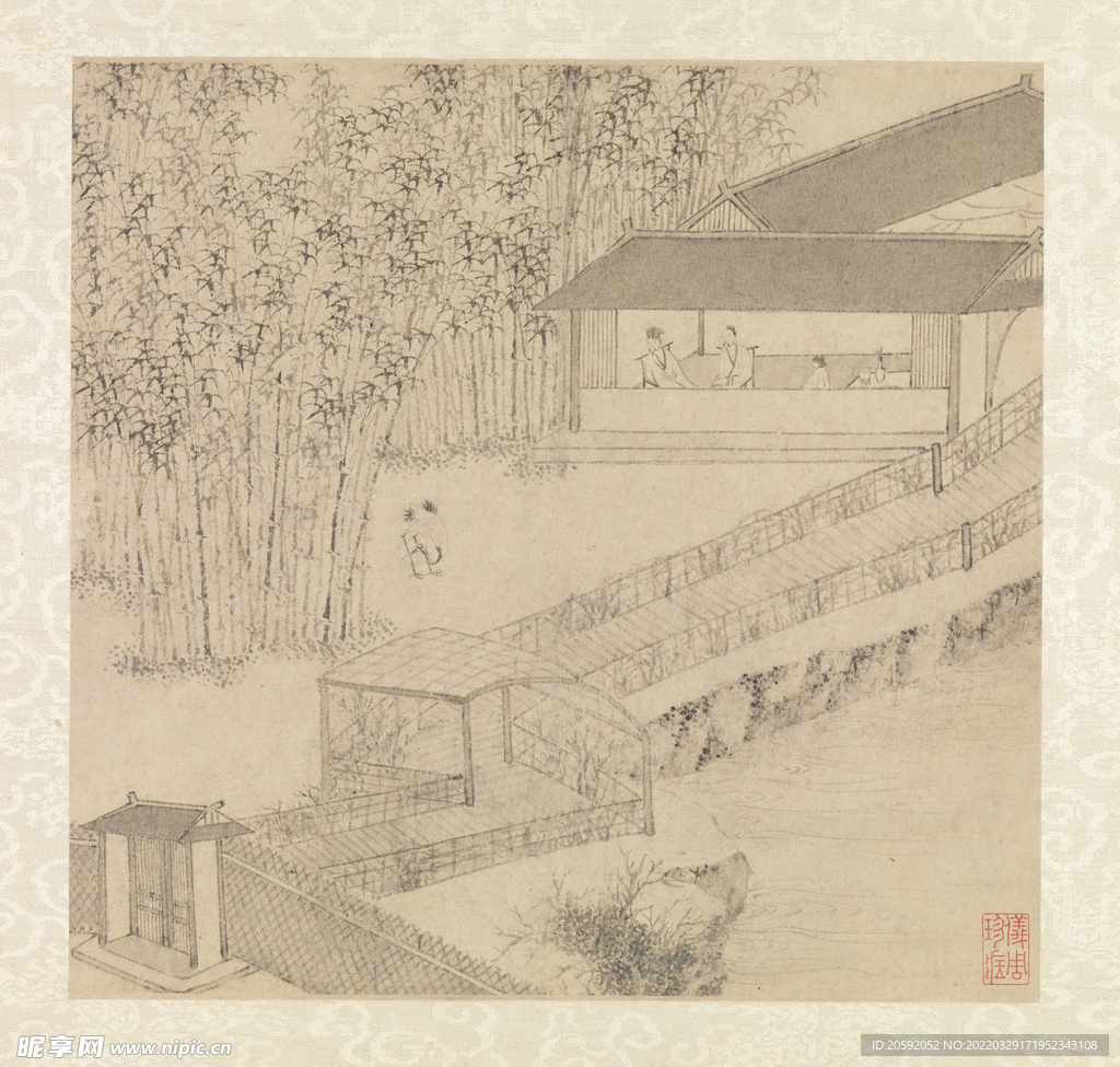 文徵明水墨画  