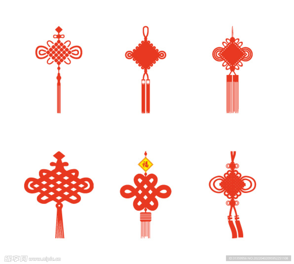 红色中国结图形标识设计