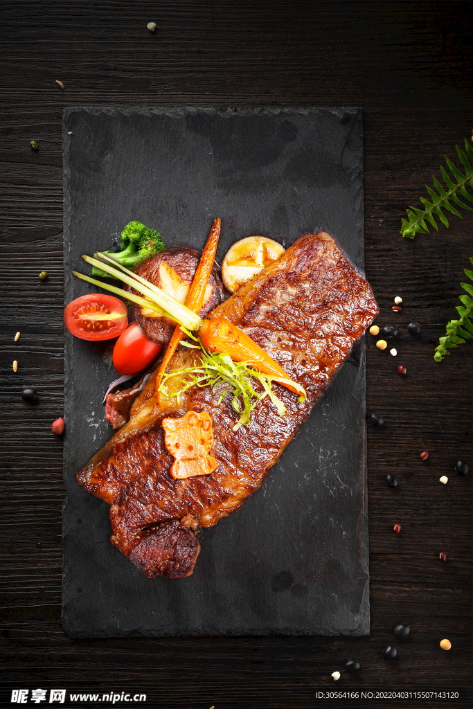 大块牛排美食