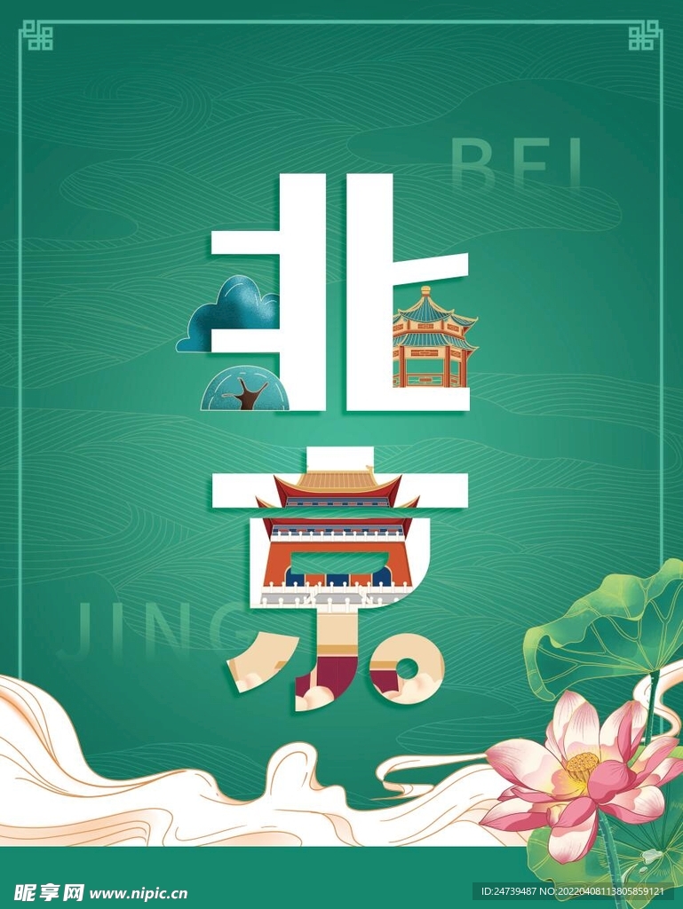 中国风城市印象创意手绘海报