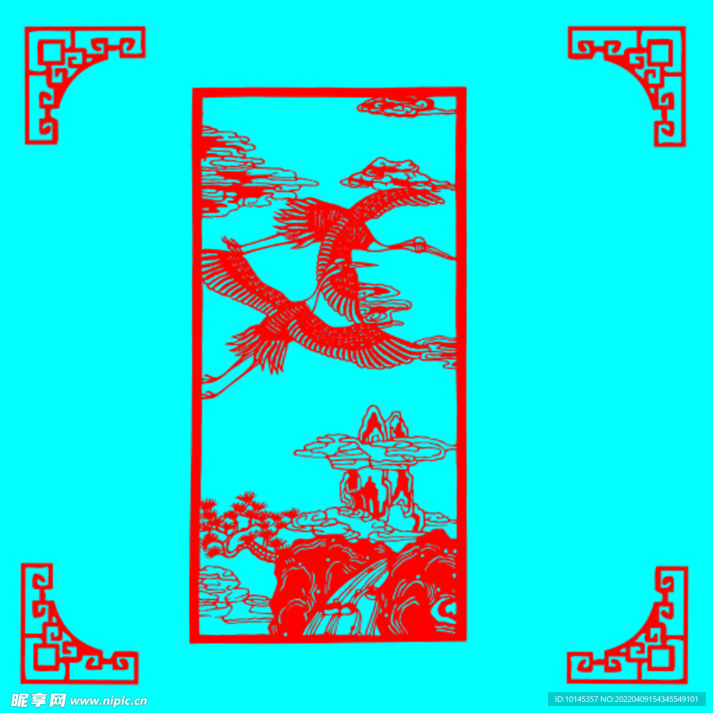 仙鹤剪纸