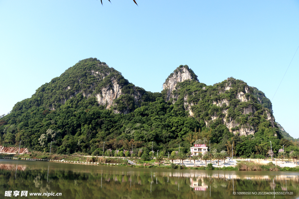 贺江春天山水风光