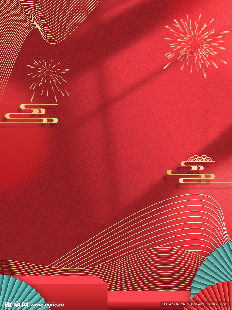 红色中国风国潮古典背景