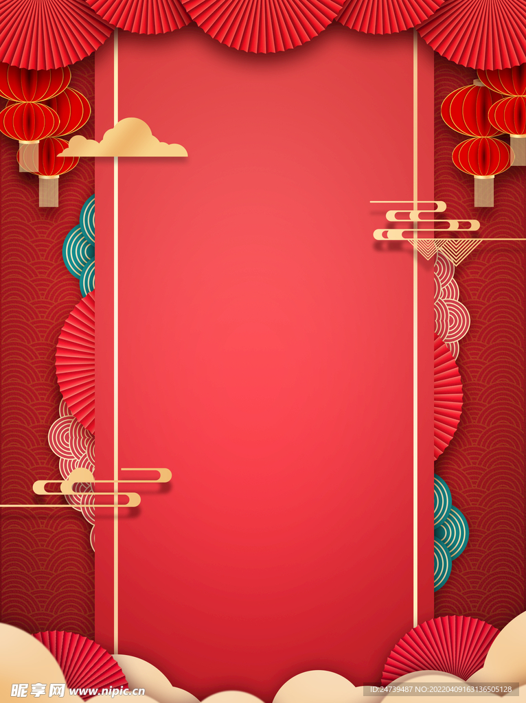 红色中国风国潮古典背景