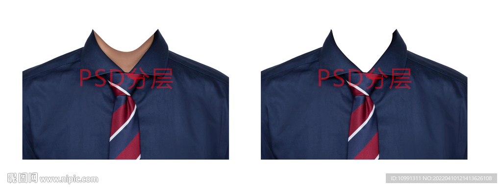 深蓝色衬衫领带衣服素材