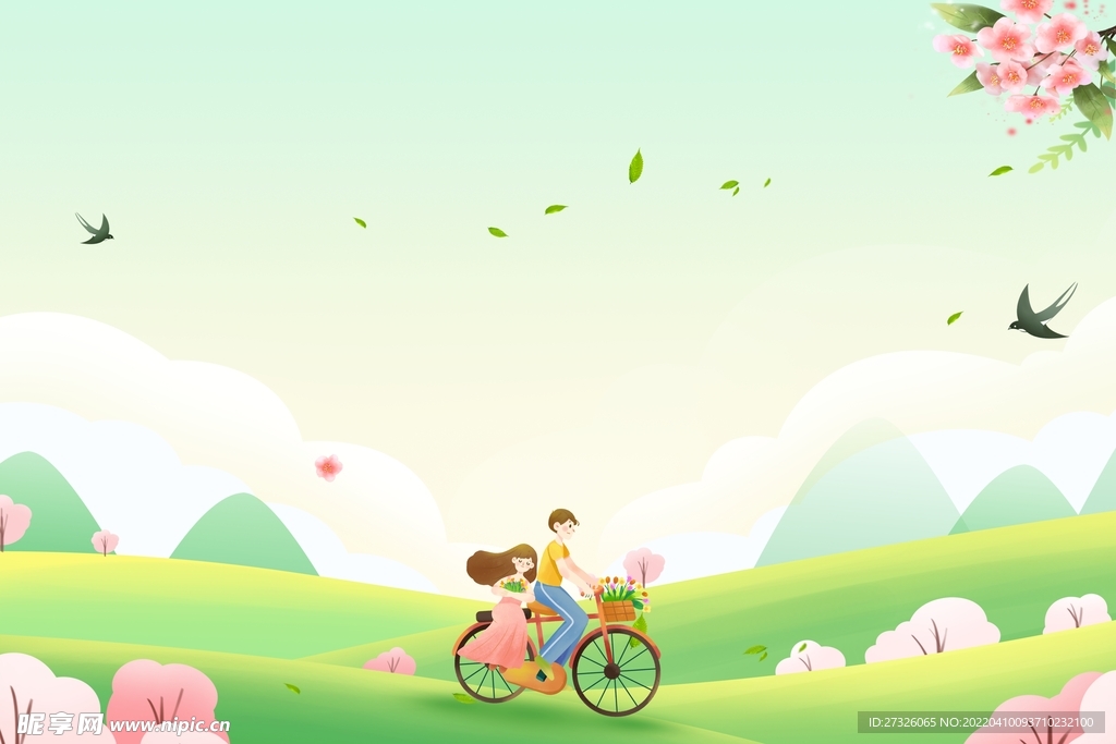 春天背景 创文创卫