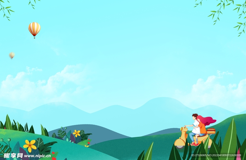 春天背景 创文创卫 