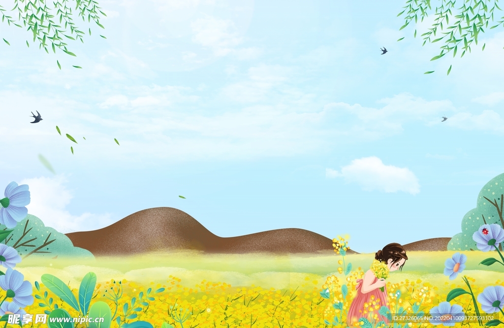春天背景 创文创卫