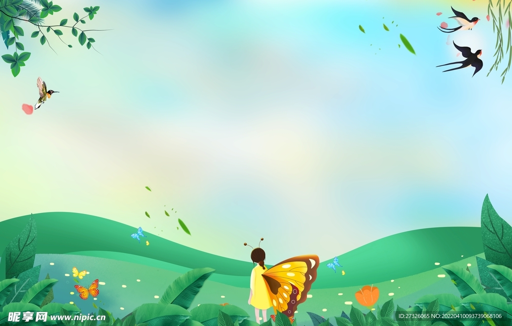 春天背景 创文创卫