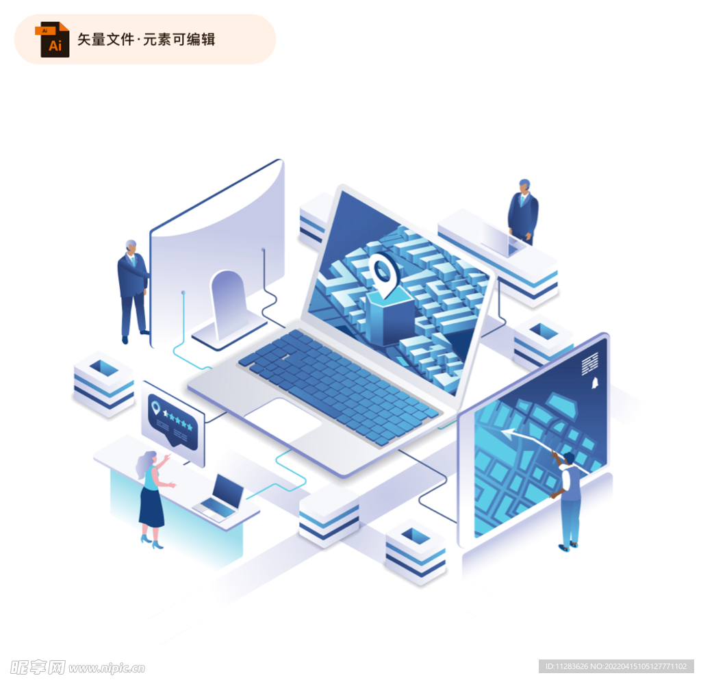 立体电子科技场景插图