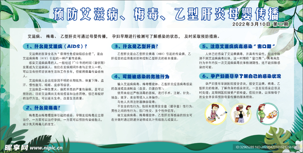 健康教育宣传栏艾滋病梅毒