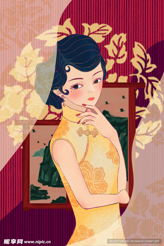 复古旗袍女装图片