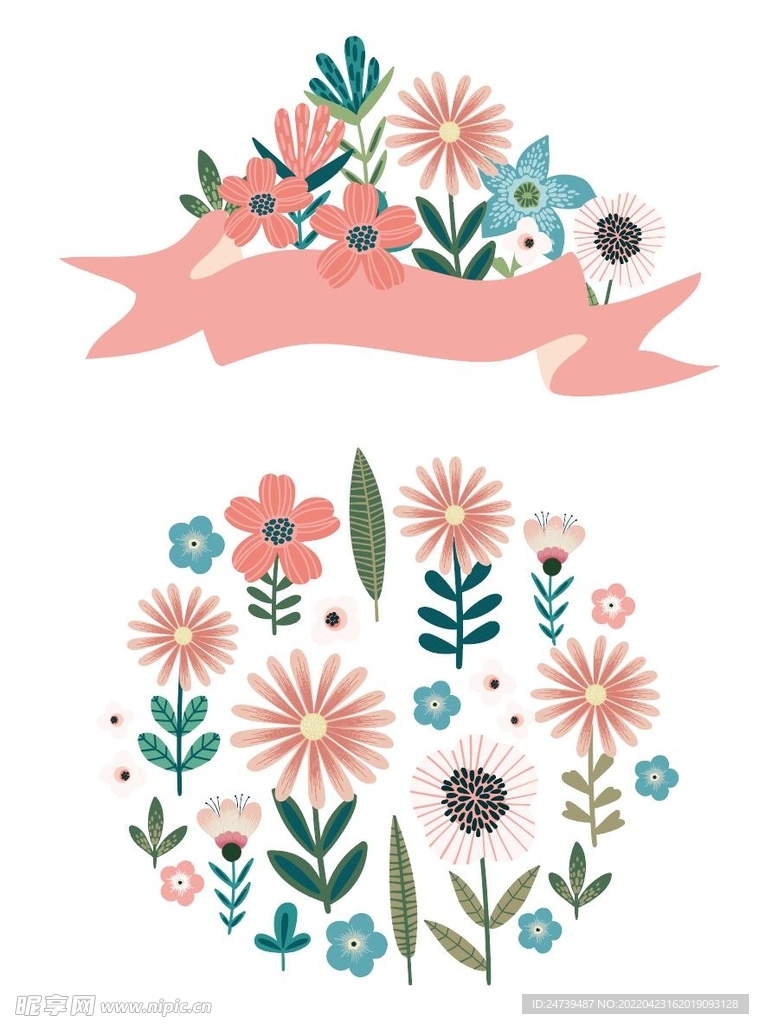飘带花卉