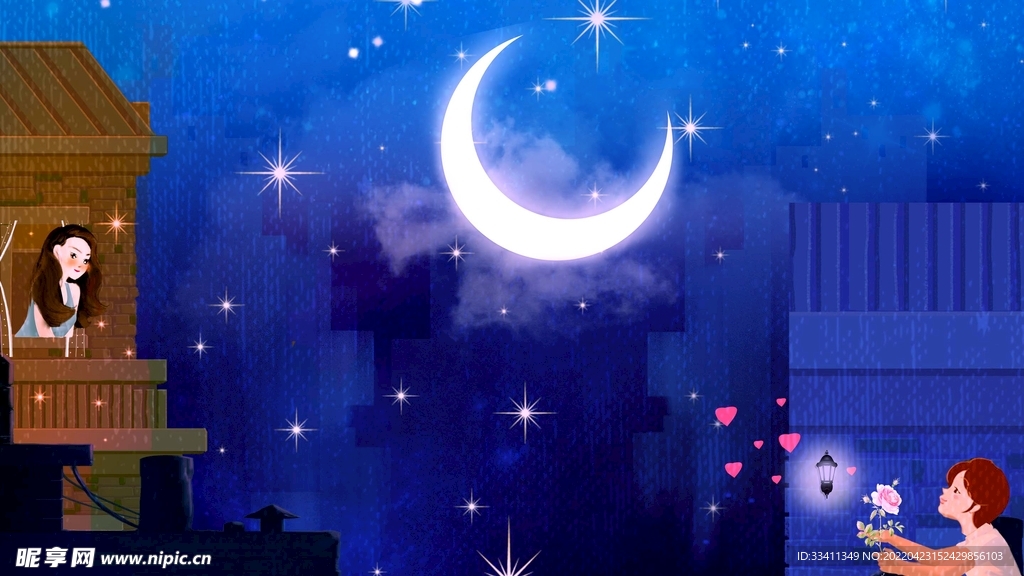 手绘情侣海报图片