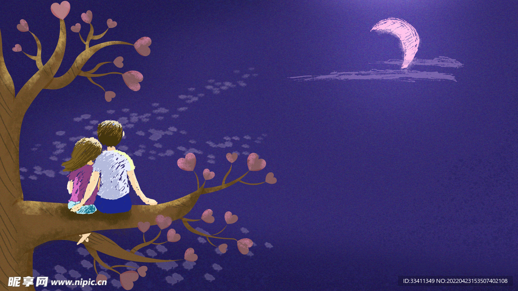 手绘情侣海报图片