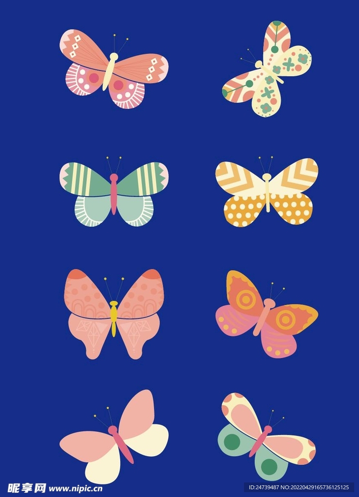 手绘插画风蝴蝶