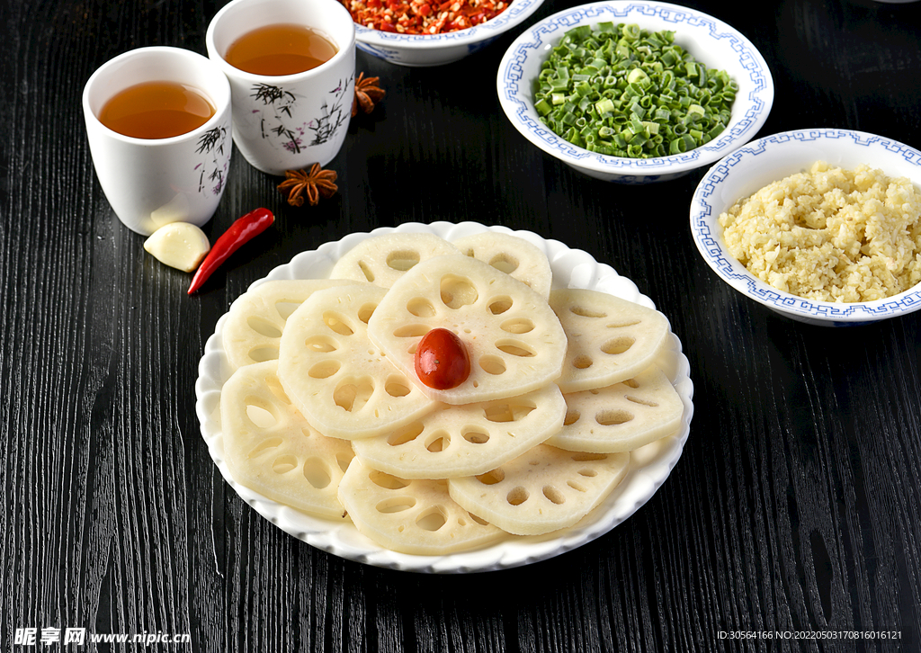 切片莲藕凉菜美食