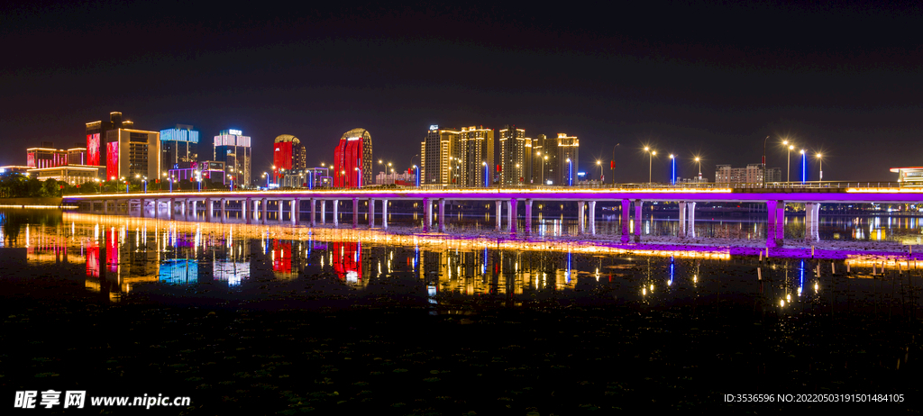 明月湖大桥夜景 