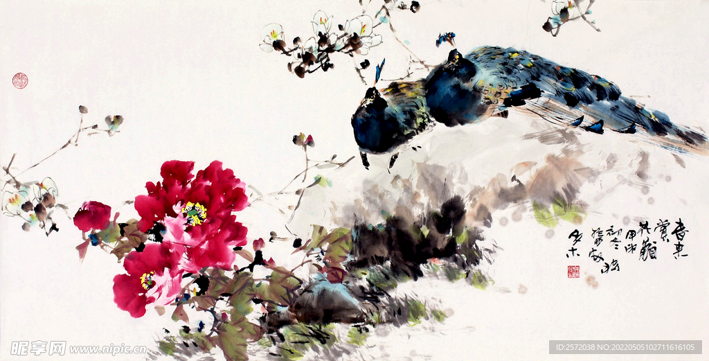 春来赏花图