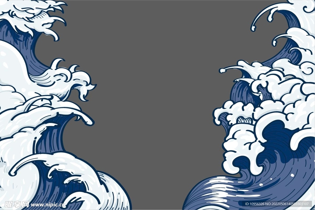 国潮海浪矢量元素