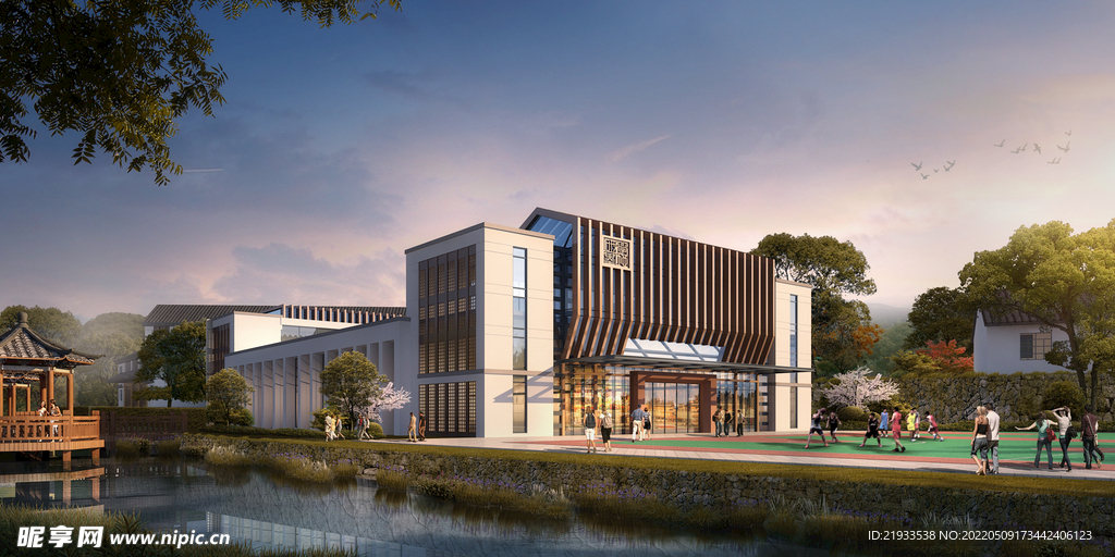 黄昏餐厅旅游接待大厅效果图