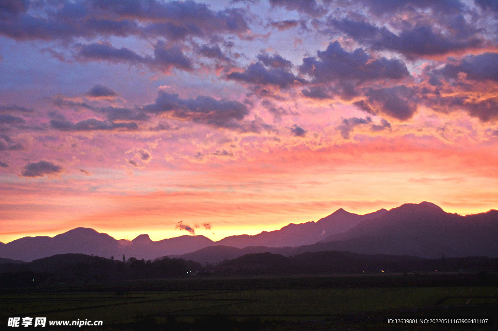  自然风景 夜景  夕阳