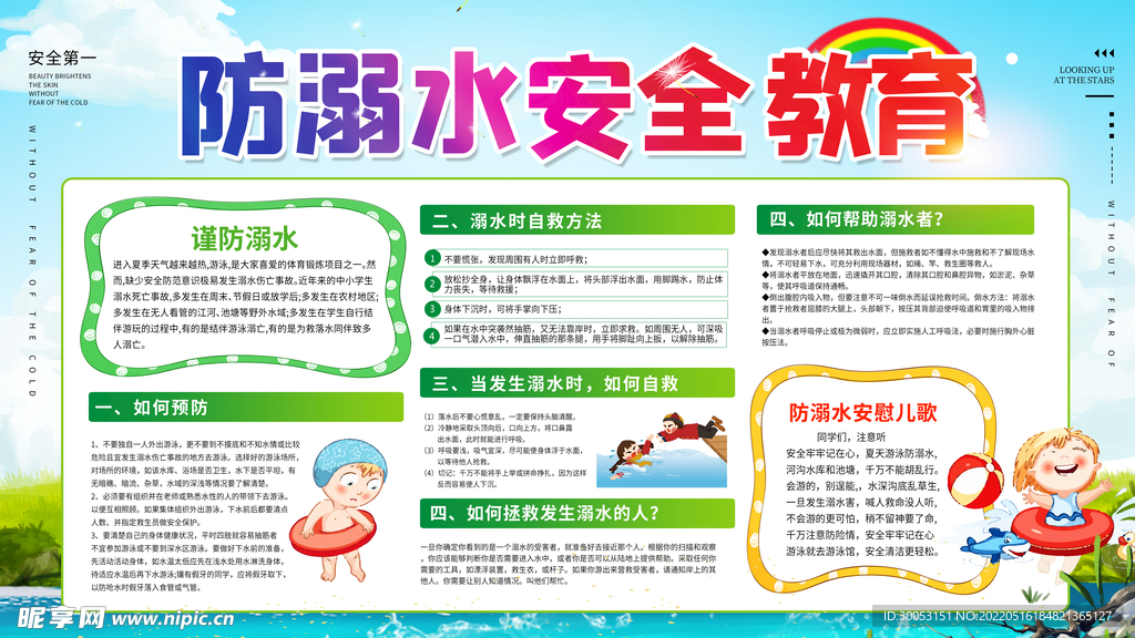 防溺水安全教育展板