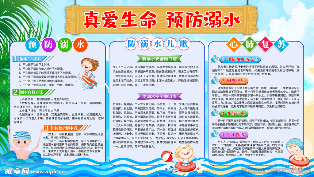 防溺水安全教育宣传展板