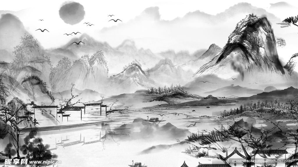 水墨山水画