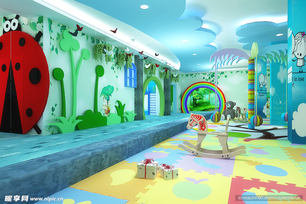 幼儿园游戏区3D设计展示