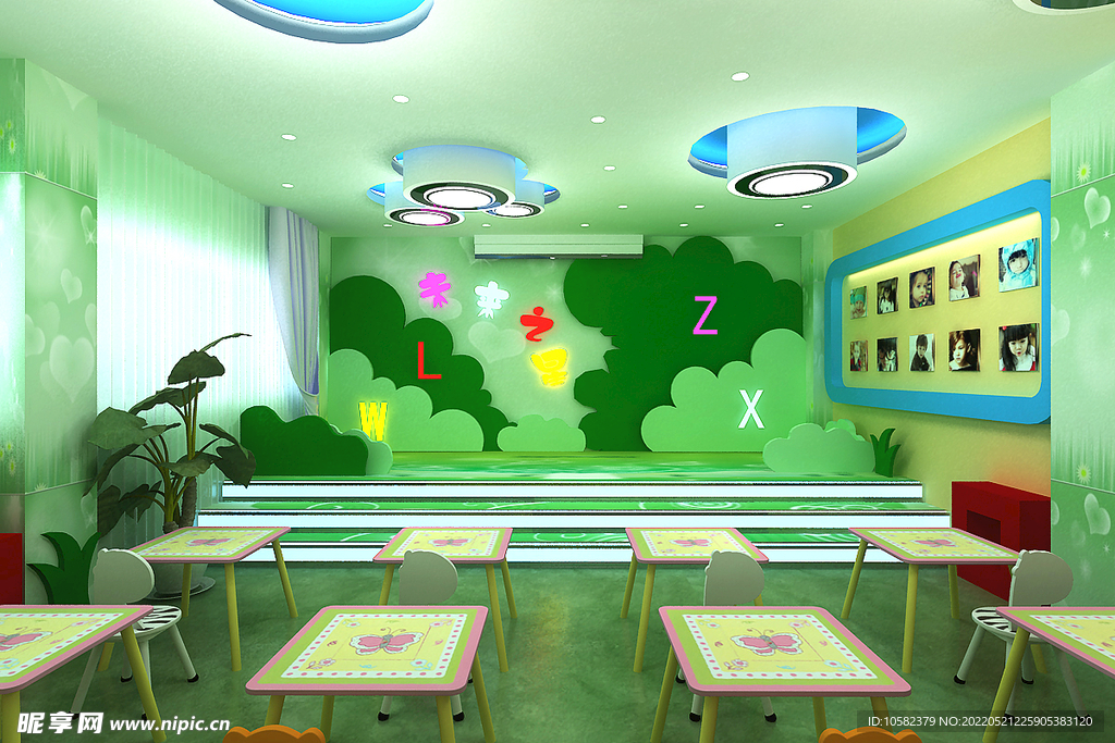 幼儿园艺术教学区3D设计展示