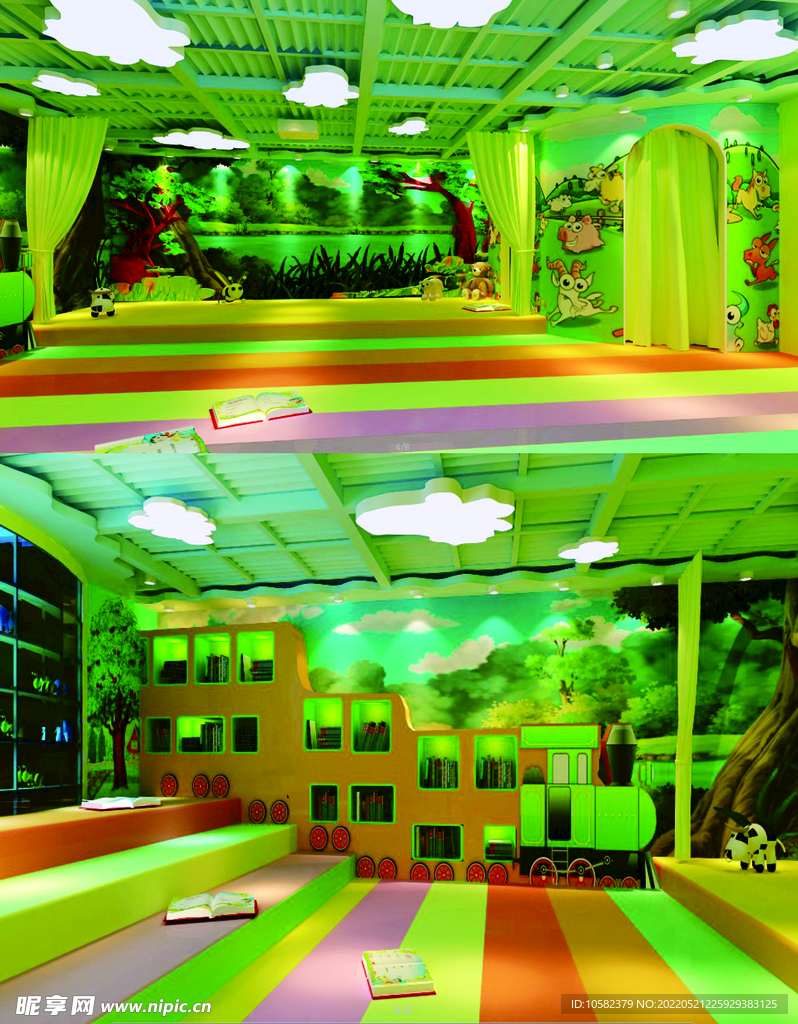 幼儿园阅读吧3D设计展示