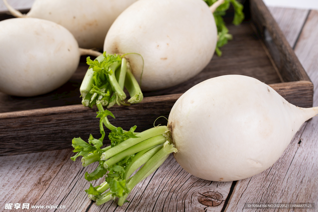 新鲜白萝卜食材