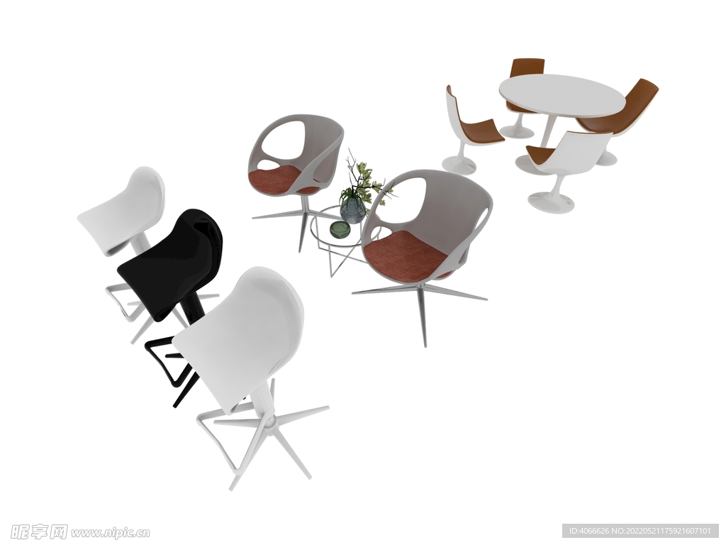 展会洽谈椅3d模型