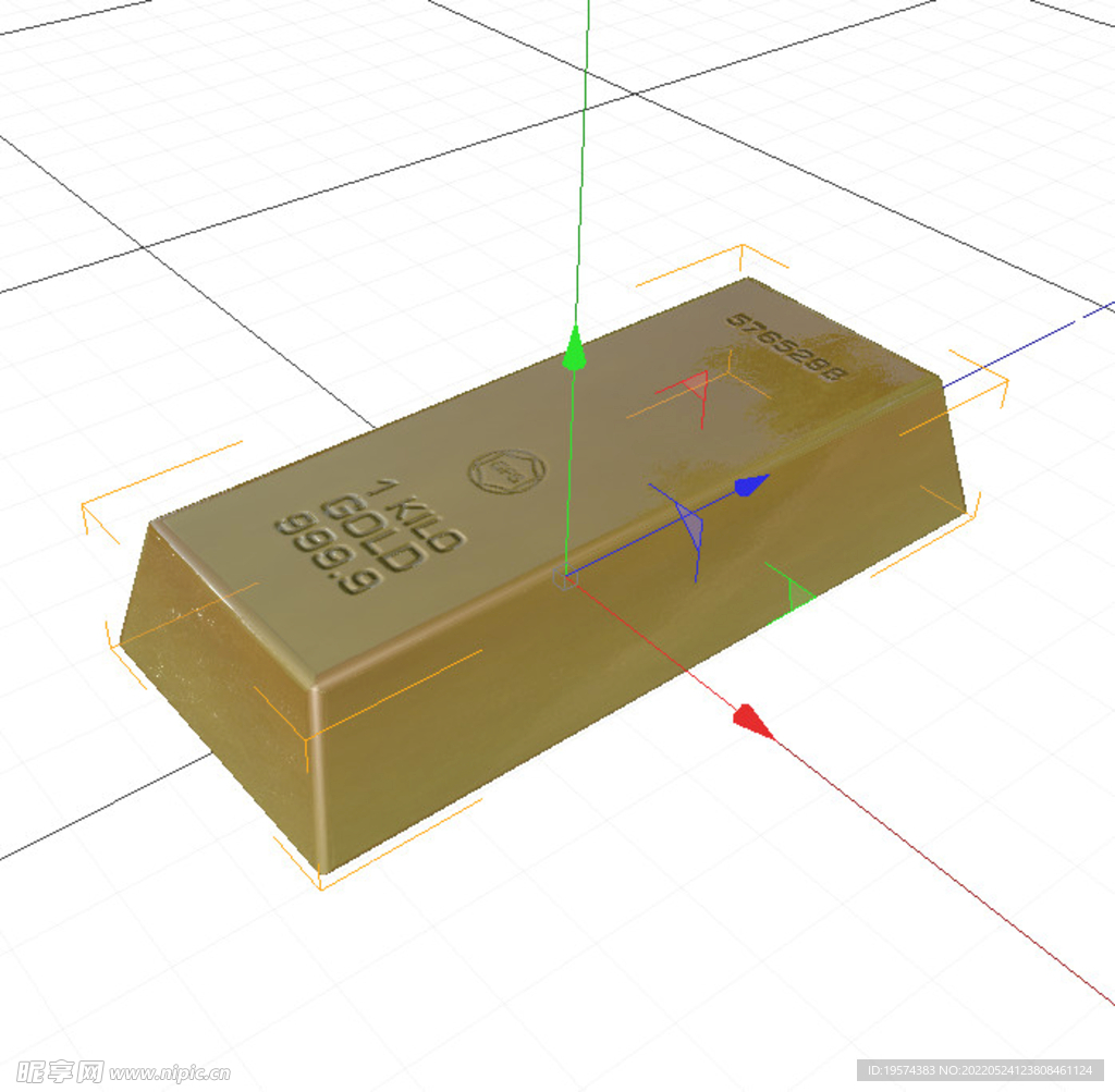 C4D模型金条