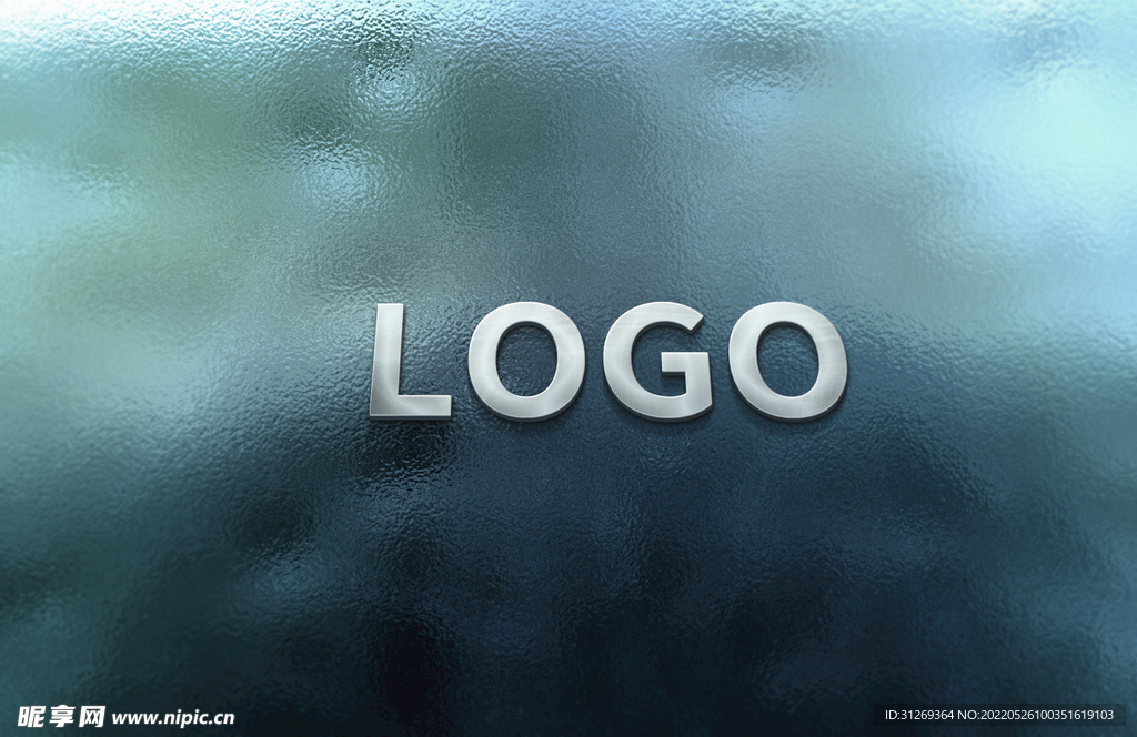 水纹玻璃logo样机