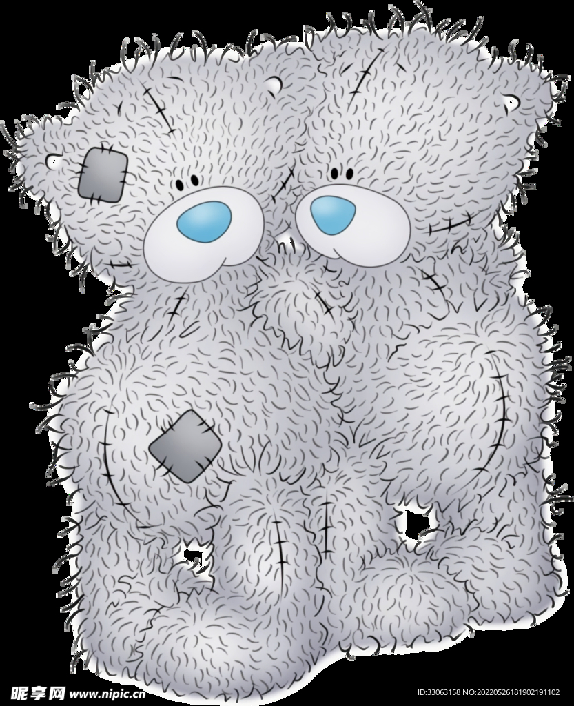 潮牌泰迪熊插画手绘印花