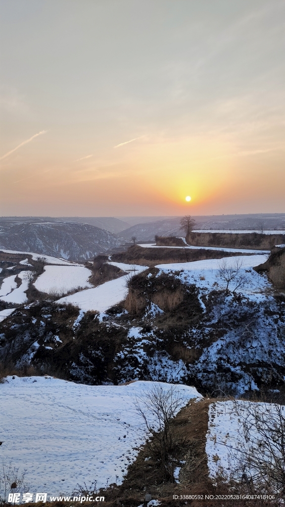 农村雪景